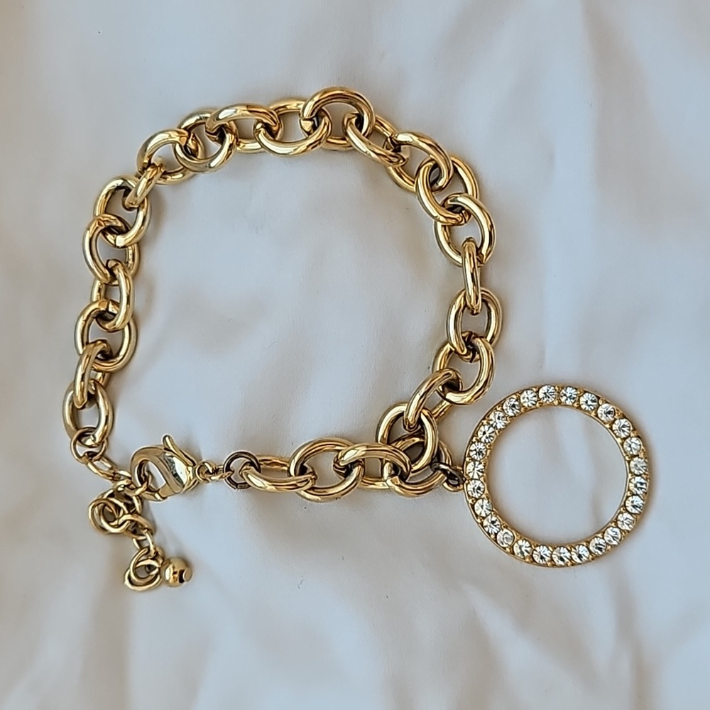 Rhinestone rolo bracelet